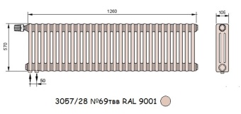 Радиатор Arbonia 3057/28 N69 твв RAL 9001