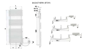 Полотенцесушитель электрический Arbonia BAGNOWATT Oval BTOW75 500 WKS2 CR (хром)